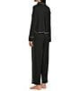 Color:Black - Image 4 - Triblend Long Sleeve Top & Flared Pant Knit Pajama Set