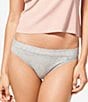 Color:Heather Grey - Image 1 - Women's Cool Cotton Thong Panty