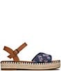 Color:Navy Multi Embroidered Floral/Leather - Image 2 - Abby Floral Embroidered Platform Espadrille Sandals