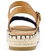 Color:Navy Multi Embroidered Floral/Leather - Image 3 - Abby Floral Embroidered Platform Espadrille Sandals