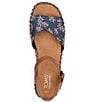 Color:Navy Multi Embroidered Floral/Leather - Image 4 - Abby Floral Embroidered Platform Espadrille Sandals