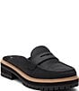 Color:Black - Image 1 - Cara Leather Penny Loafer Mules