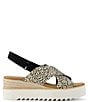 Color:Flocked Mini Cheetah - Image 2 - Diana Crossover Flocked Cheetah Espadrille Platform Wedge Sandals