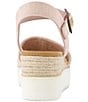 Color:Ballet Pink Melange Woven - Image 3 - Diana Espadrille Platform Wedge Sandals