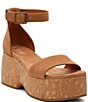 Color:Tan Suede - Image 1 - Laila Suede Cork Platform Sandals