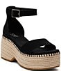 Color:Black Suede - Image 1 - Laila Suede Platform Espadrille Sandals