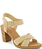 TOMS Majorca Ankle Strap Crochet Block Heel Sandals - Image 1