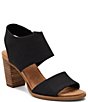 Color:Black - Image 1 - Majorca Cutout Side Zip Block Heel Sandals