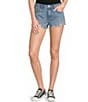 TOPSHOP Denim A-Line Mom Shorts - Image 1