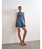TOPSHOP Denim Seamed Flippy Mini Dress - Image 4