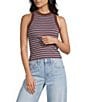 TOPSHOP Knit Ribbed Stripe Racerback Tank Top - Image 1