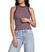 TOPSHOP Knit Ribbed Stripe Racerback Tank Top - Image 1