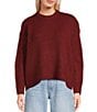 TOPSHOP Long Sleeve Knit Sweater, Color:Red - Image 1