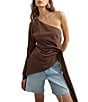 TOPSHOP One Shoulder Cinch Side Draped Top - Image 1