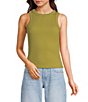 TOPSHOP Ribbed Knit Racerback Tank Top - Image 1