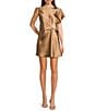 TOPSHOP Tuck Side Satin Mini Dress - Image 1