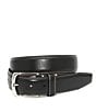 Color:Black - Image 1 - Stitched Edge Italian Leather Belt