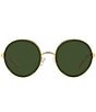 Color:Gold - Image 2 - Women's 0TY6096 54mm Solid Gold Tone Round Sunglasses
