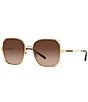 Color:Gold - Image 1 - Women's 0TY6097 55mm Gradient Gold Polarized Square Sunglasses