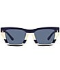 Color:Navy - Image 2 - Women's 0TY7169U 52mm Striped Rectangle Sunglasses