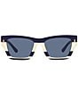 Tory Burch Women's 0TY7169U 52mm Striped Rectangle Sunglasses, Color:Navy - Image 2
