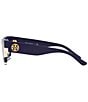 Color:Navy - Image 3 - Women's 0TY7169U 52mm Striped Rectangle Sunglasses