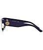 Tory Burch Women's 0TY7169U 52mm Striped Rectangle Sunglasses, Color:Navy - Image 3
