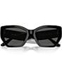 Color:Black - Image 5 - Women's 0TY7187U 53mm Solid Black Rectangle Sunglasses