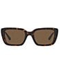 Color:Dark Tortoise - Image 2 - Women's 0TY7190U 51mm Dark Tortoise Rectangle Sunglasses