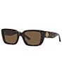 Color:Dark Tortoise - Image 3 - Women's 0TY7190U 51mm Dark Tortoise Rectangle Sunglasses