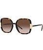 Color:Dark Brown - Image 1 - Women's 0TY9071U 57mm Solid Square Sunglasses