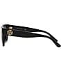 Color:Black - Image 3 - Women's 53mm Rectangular Sunglasses