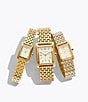 Tory Burch Women's Small Eleanor Crystal Quartz Two-Hand Two Tone Stainless Steel Bracelet Watch - Image 5