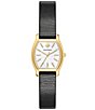 Tory Burch Women's Small Eleanor Curve Quartz Three-Hand Leather Strap Watch - Image 1