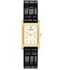 Tory Burch Women's Small Eleanor Quartz Two-Hand Black Leather Strap Watch - Image 1