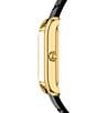 Tory Burch Women's Small Eleanor Quartz Two-Hand Black Leather Strap Watch - Image 3