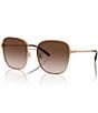 Color:Rose Gold - Image 1 - Women's TY6108 57mm Square Sunglasses