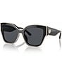Color:Black/Ivory - Image 1 - Women's Ty7184u 54mm Butterfly Sunglasses