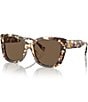 Color:Dark Brown - Image 1 - Women's TY7198U 54mm Tortoise Butterfly Sunglasses
