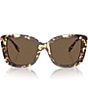 Color:Dark Brown - Image 2 - Women's TY7198U 54mm Tortoise Butterfly Sunglasses