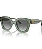 Color:Transparent Sage/Grey - Image 1 - Women's TY7201U 49mm Cat Eye Sunglasses