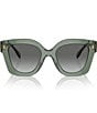 Color:Transparent Sage/Grey - Image 2 - Women's TY7201U 49mm Cat Eye Sunglasses