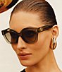 Color:Transparent Sage/Grey - Image 6 - Women's TY7201U 49mm Cat Eye Sunglasses