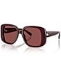 Tory Burch Women's TY7223U 53mm Square Sunglasses, Color:Opal Burgundy/Wine - Image 1