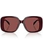 Tory Burch Women's TY7223U 53mm Square Sunglasses, Color:Opal Burgundy/Wine - Image 2