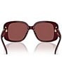 Tory Burch Women's TY7223U 53mm Square Sunglasses, Color:Opal Burgundy/Wine - Image 4