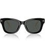 Tory Burch Women's TY7225U 51mm Square Gradient Sunglasses, Color:Black/Dark Grey - Image 2