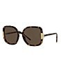 Color:Dark Tortoise - Image 1 - Women's Ty9063u Square 56mm Sunglasses