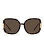 Color:Dark Tortoise - Image 2 - Women's Ty9063u Square 56mm Sunglasses
