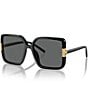 Color:Black - Image 1 - Women's TY9075U 57mm Square Sunglasses